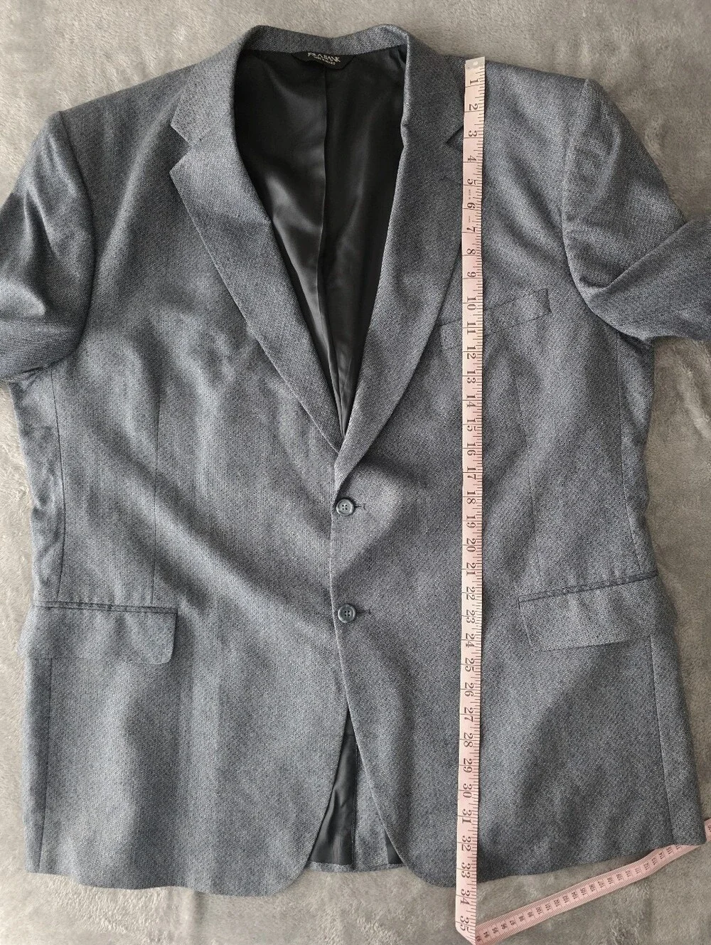 Jos. A. Bank 100% Silk Blazer Sport Coat 52L Blue Gray Textured Tweed 2-Button
